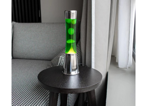 Lâmpada de lava amarela e verde HALLEY