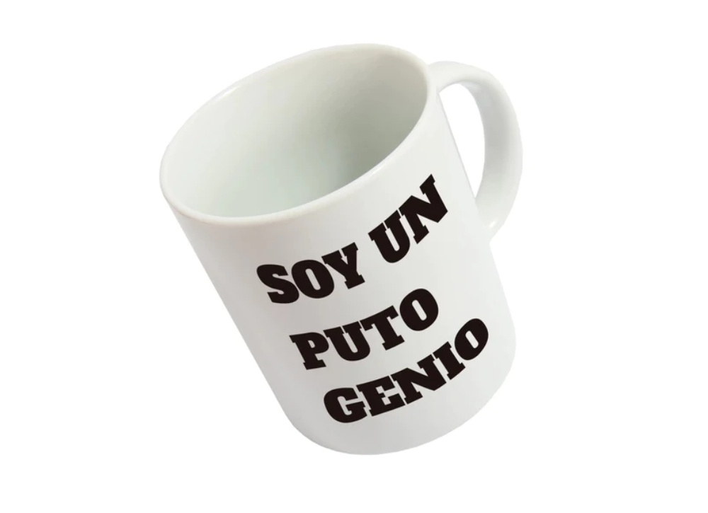 Giz branco engraçado com letras pretas GENIO