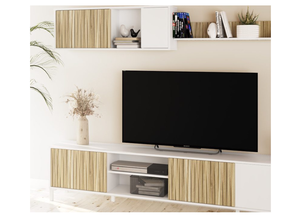 Muebles de salón blanco y rayado EXOTIC