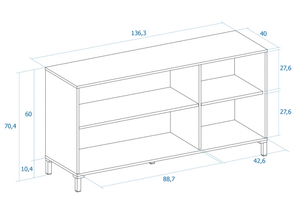 Aparador 3 puertas batientes OSAKA