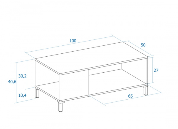 Mesa de centro rectangular OSAKA