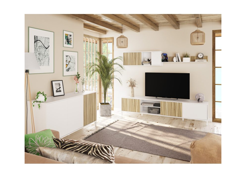 Muebles de salón blanco y rayado EXOTIC