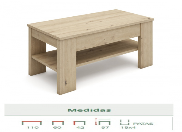 Mesa de centro elevable GANDIA