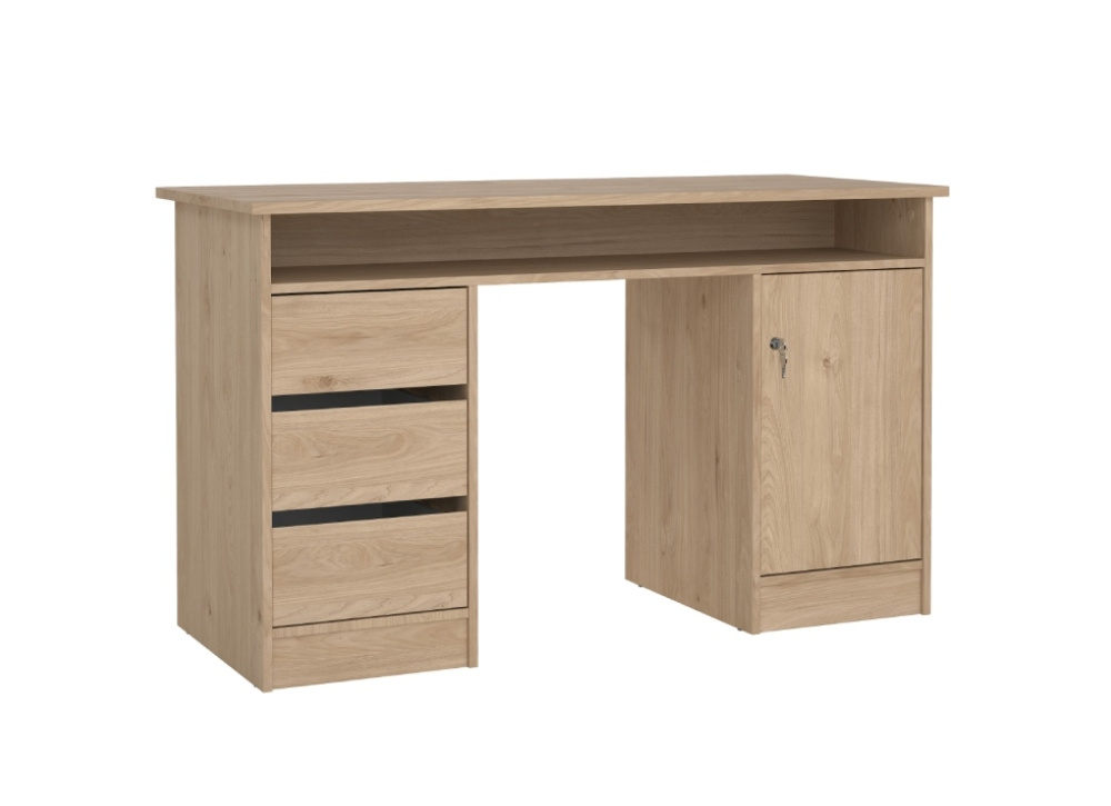 Mesa de estudio con puerta, 3 cajones y hueco GÉMINIS