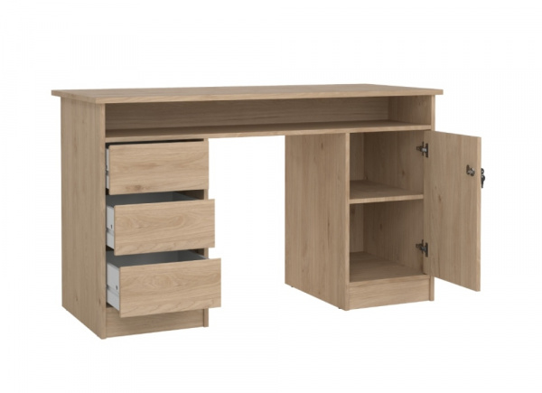 Mesa de estudio con puerta, 3 cajones y hueco GÉMINIS