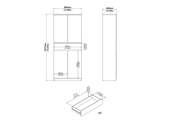 Zapatero 4 puertas y 1 cajón alexa PLUS
