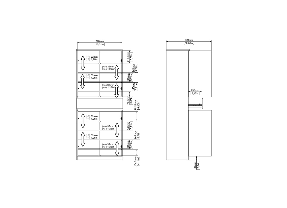 Zapatero 4 puertas y 1 cajón alexa PLUS