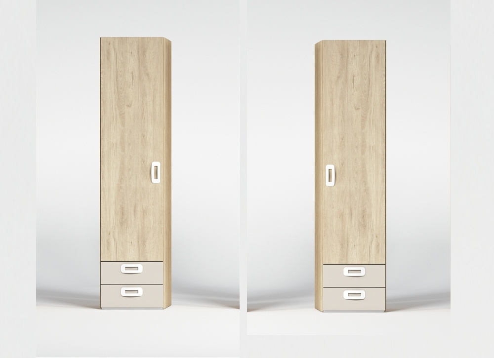 Armario de 1, 2 ó 3 puertas batientes con 2 cajones CLEO