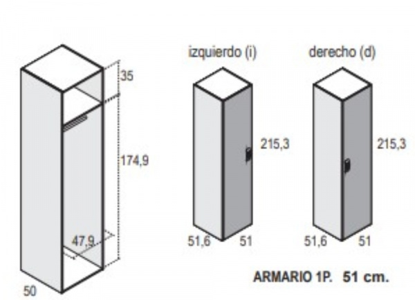Armarios de 1, 2 ó 3 puertas batientes CLEO