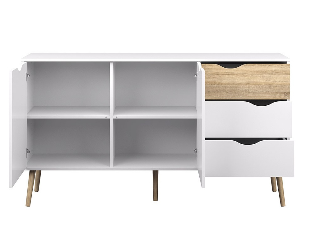 APARADOR DOS PUERTAS Y TRES CAJONES TAK