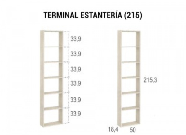 Estantería terminal con 6 huecos CLEO
