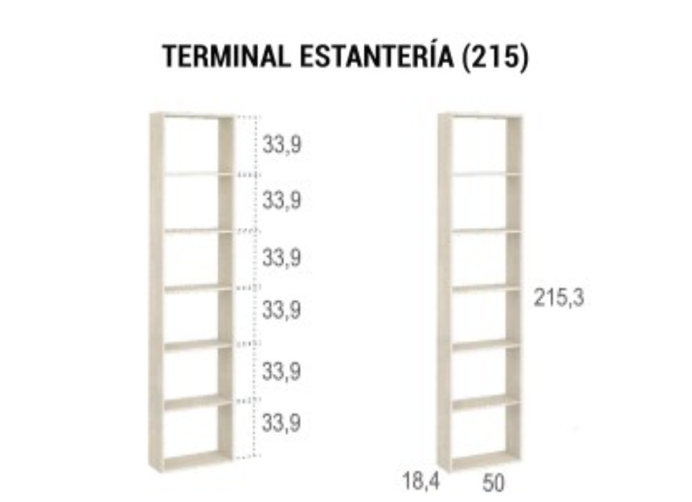 Estantería terminal con 6 huecos CLEO