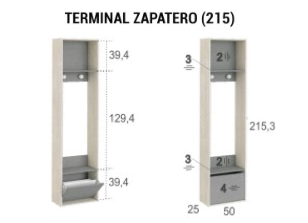 Terminal zapatero con colgadores CLEO
