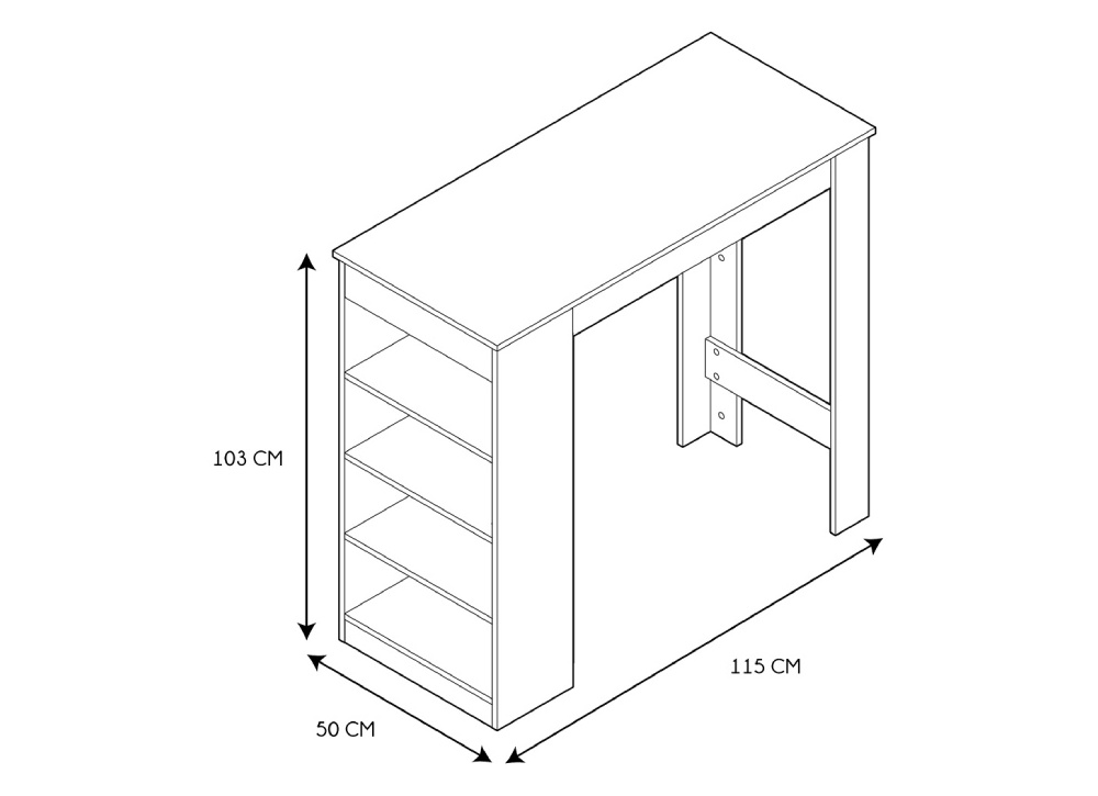 Mesa alta de cocina AXEL