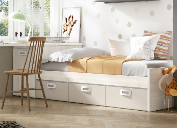 Cama de nide 90 ou 105 com 3 gavetas CLEO