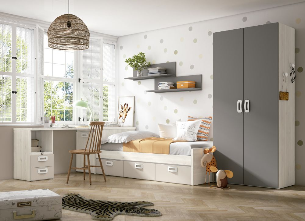 Cama de nide 90 ou 105 com 3 gavetas CLEO