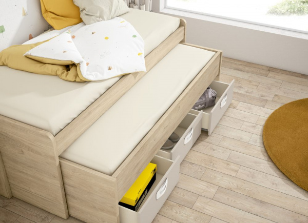 Compacto de 90 ó 105 con costado curvos y 3 cajones CLEO