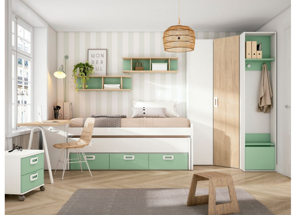 Compacto de 90 ó 105 con costado curvos y 3 cajones CLEO