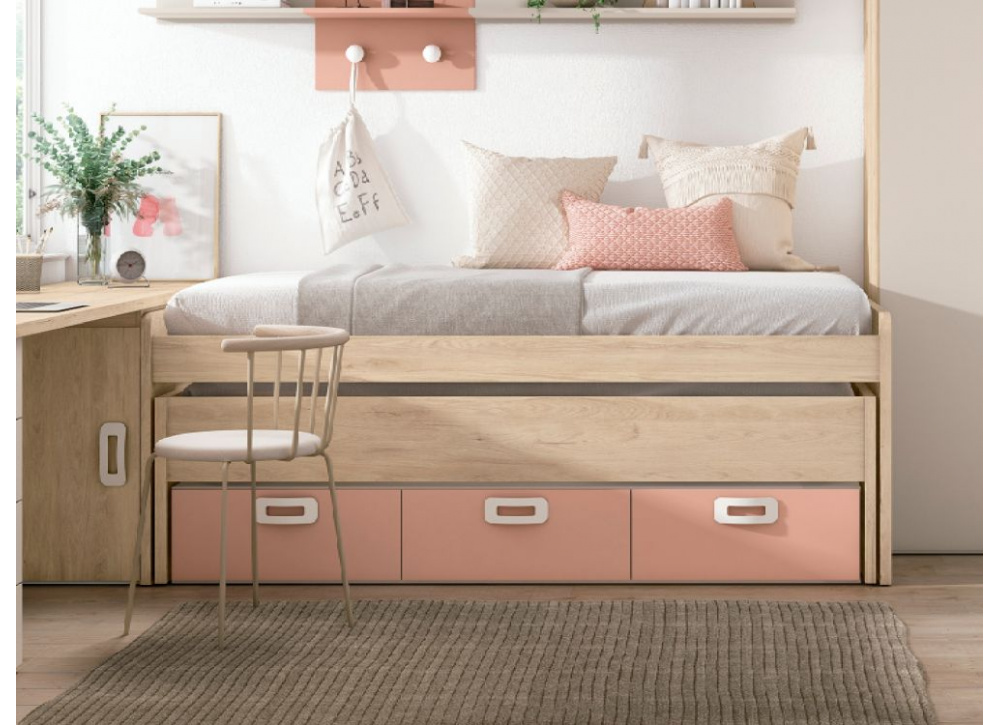 Compacto de 90 ó 105 con costado curvos y 3 cajones CLEO