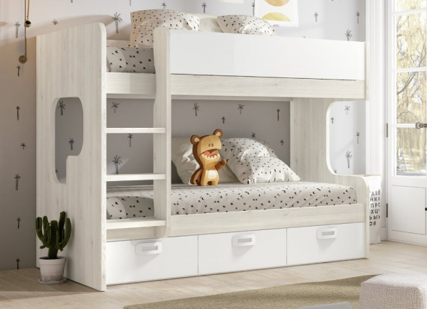 Litera forma 2 camas + 3 contenedores CLEO