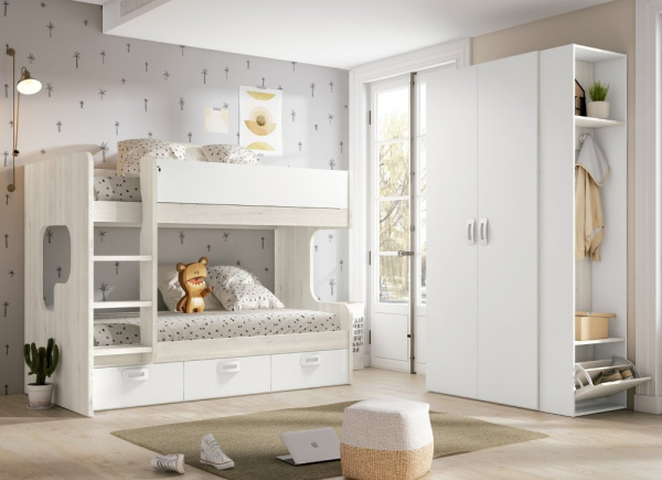 Litera forma 2 camas + 3 contenedores CLEO