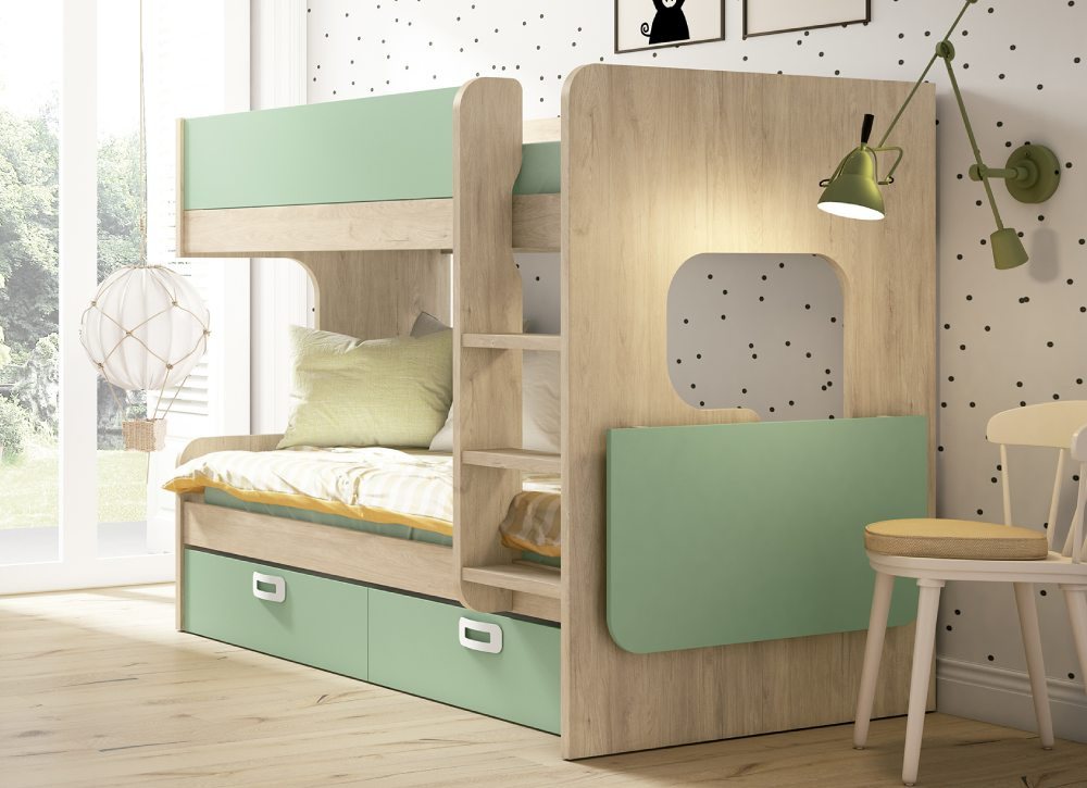 Beliche CLEO com 2 camas + 2 gavetas sobre rodas