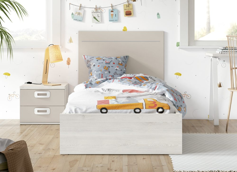 Cama de 90 ó 105 con cabecero CLEO