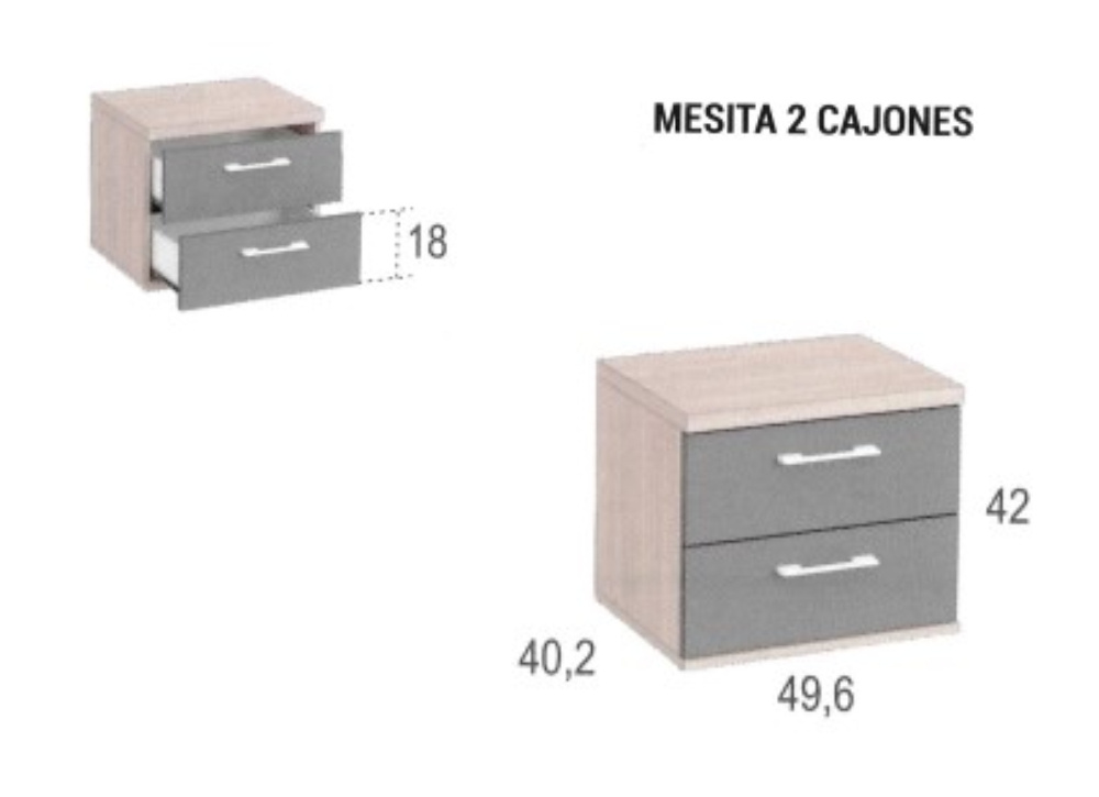 Mesas noturnas de 2 ou 3 gavetas