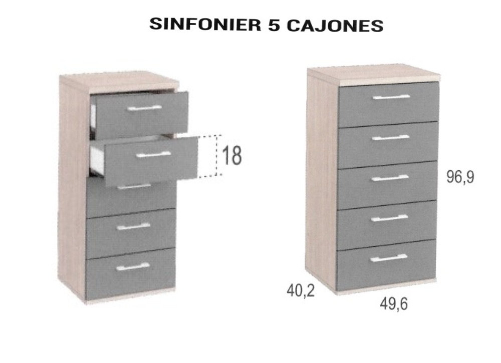 Sinfonier con 5 ó 6 cajones CLEO