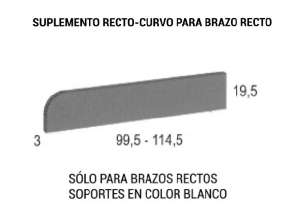 Suplemento para brazo recto CLEO