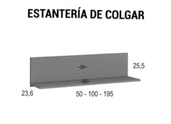 Estantería para colgar en pared sin divisiones CLEO Estantería para colgar en pared sin divisiones CLEO