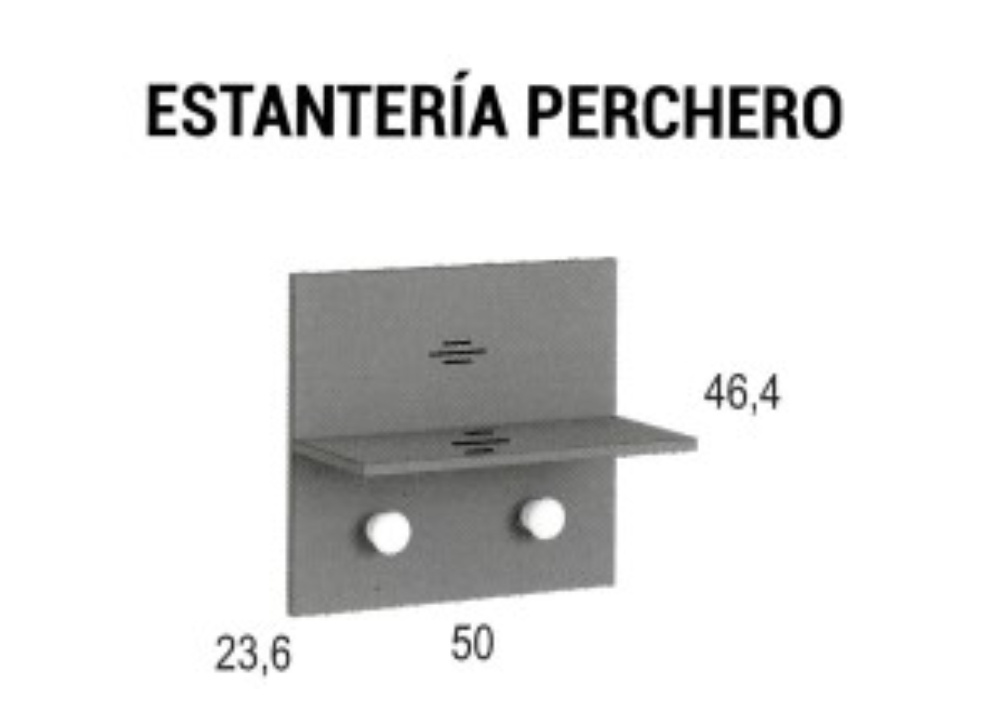 Estantería perchero con 1 divisor horizontal CLEO