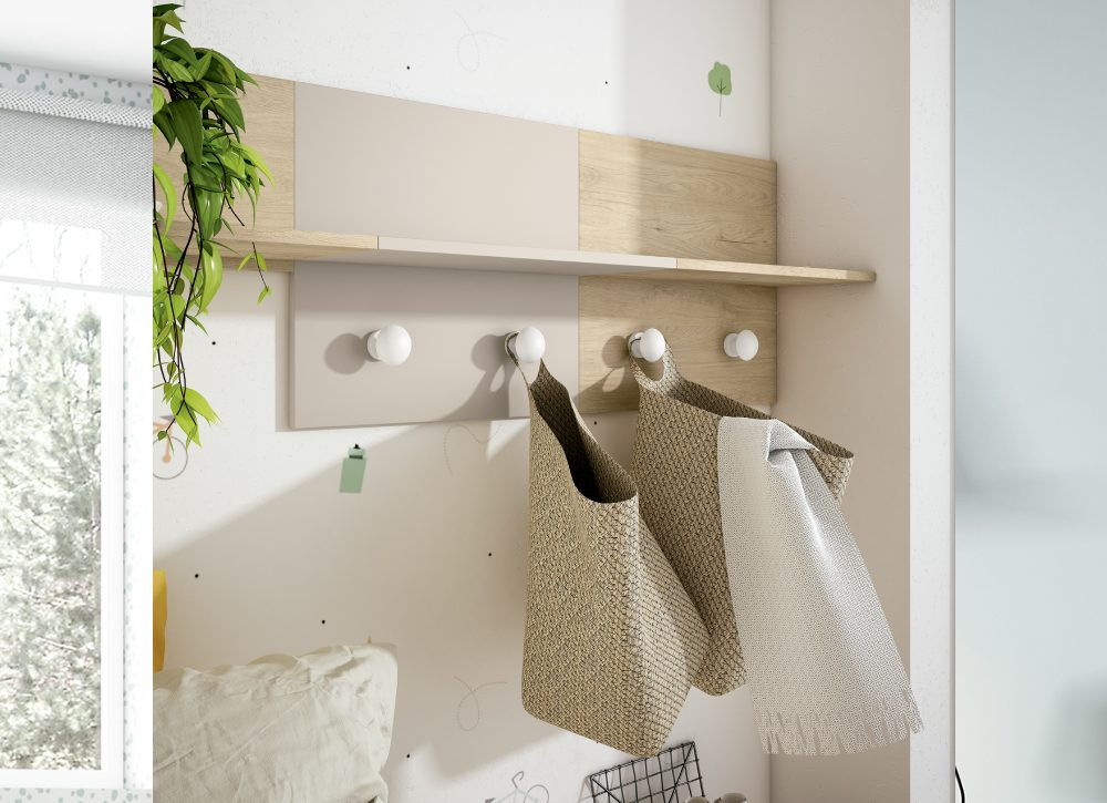 Estantería perchero con 1 divisor horizontal CLEO