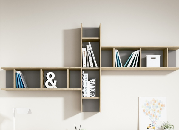 Estantería doble con 3 divisores CLEO