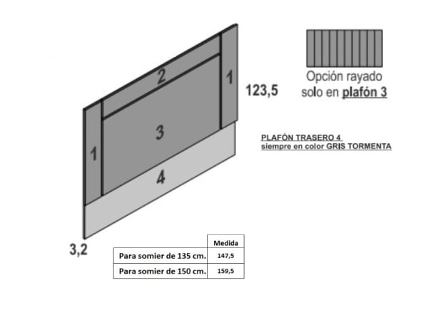Cabecero para cama de 135 ó 150 cm. SARASOTA Cabecero para cama de 135 ó 150 cm. SARASOTA