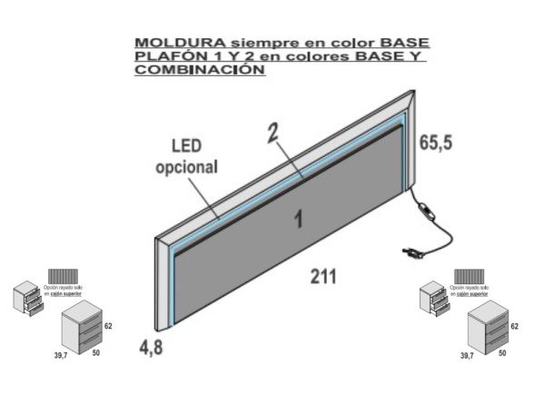 Dormitorio matrimonio con led opcional destin NEW