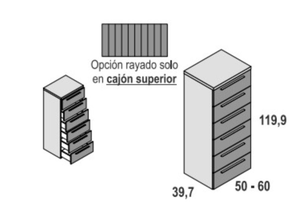 Sinfonier 6 cajones con guías florida NEW Sinfonier 6 cajones con guías florida NEW
