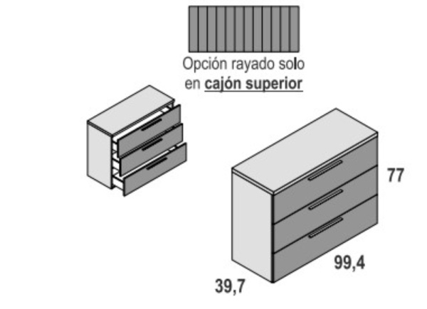 Cómoda de 3 ó 4 cajones con guias florida NEW Cómoda de 3 ó 4 cajones con guias florida NEW