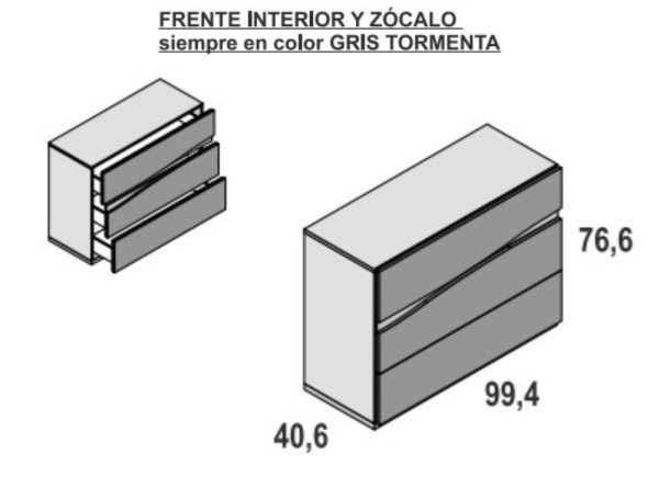 Cómoda de 3 ó 4 cajones con guías FLORIDA PLUS