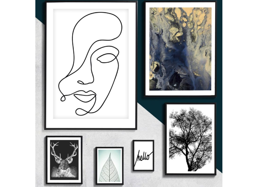 Quadro de cartaz de moldagem preto RANUA