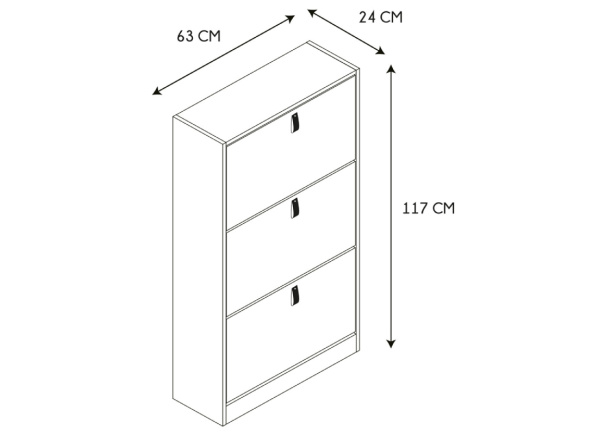 Mueble zapatero con 3 puertas HELSINKI