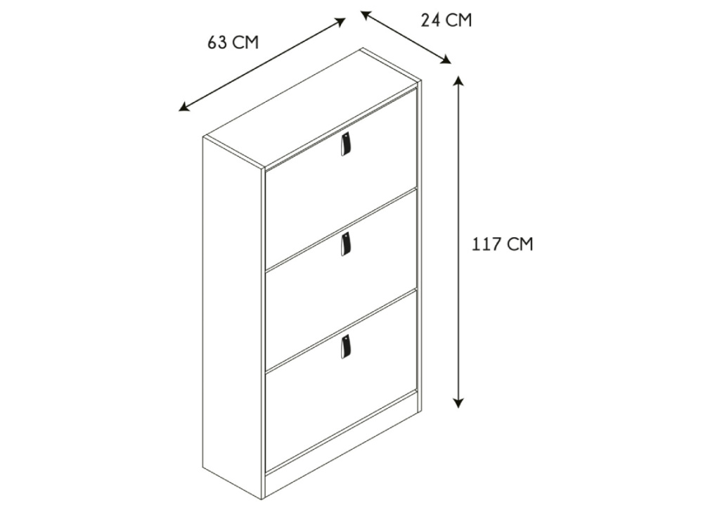 Mueble zapatero con 3 puertas HELSINKI