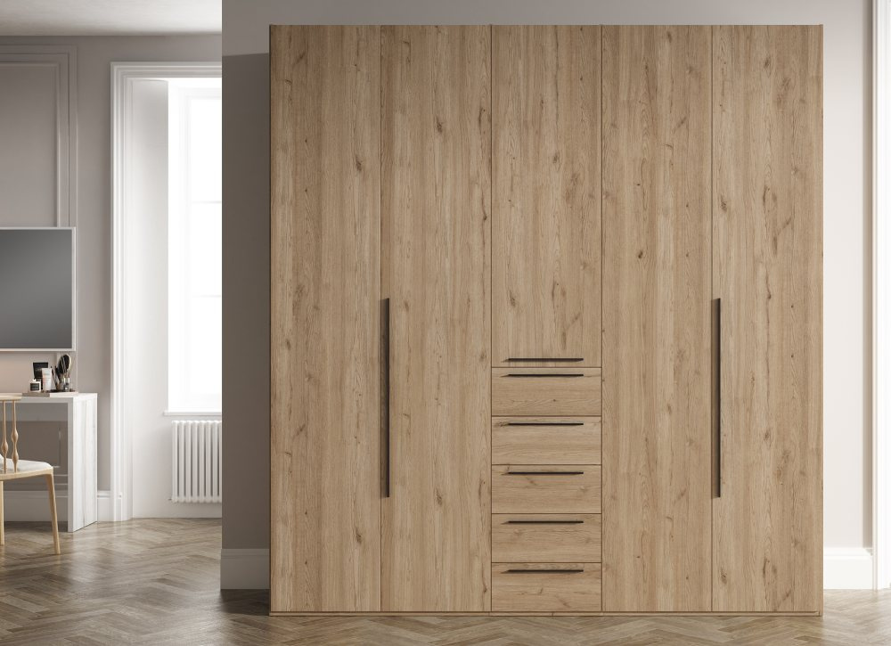 Armario de 5 puertas batientes + 5 cajones FLORIDA