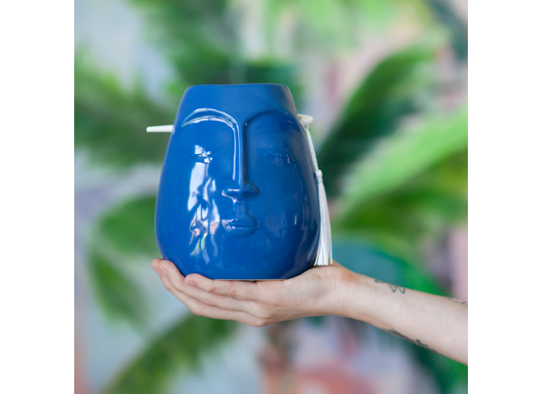 Vaso TIKI de grés étnico