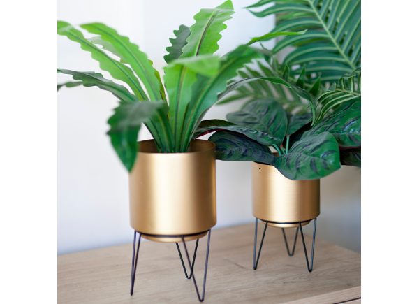 Pacote de 2 vasos de flores dourados ARENDAL Pacote de 2 vasos de flores dourados ARENDAL