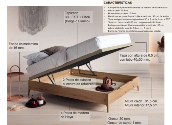 Canapé com pernas altas VERSALLES