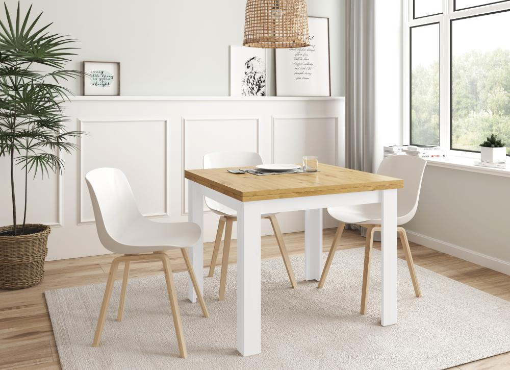 Mesa de jantar quadrada extensível CANTÁBRICO