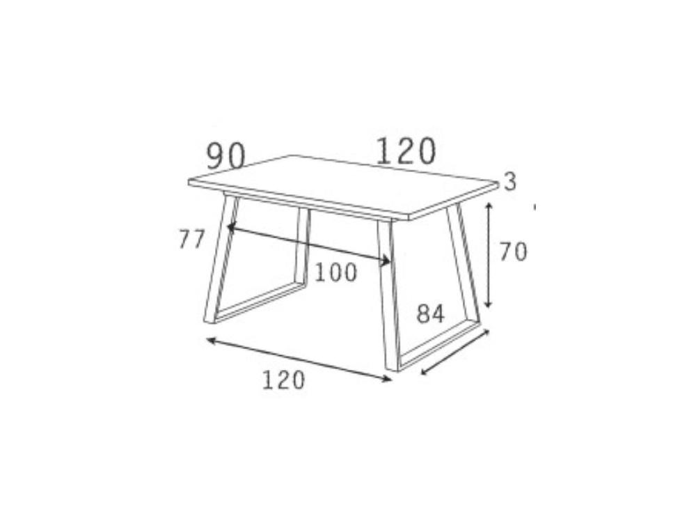 Mesa de comedor pata trapecio CANTABRICO