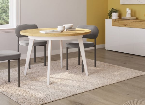 Mesa de comedor redonda fija o extensible CANTABRICO Mesa de comedor redonda fija o extensible CANTABRICO