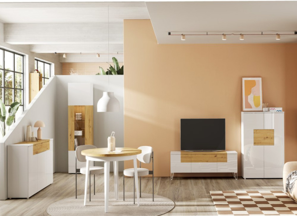 Mesa de jantar redonda fixa ou extensível CANTÁBRICO